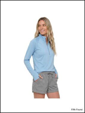 UPF 50+ Long Sleeve Half Zip Sun Protection Shirt Quick Dry Athletic Pullover